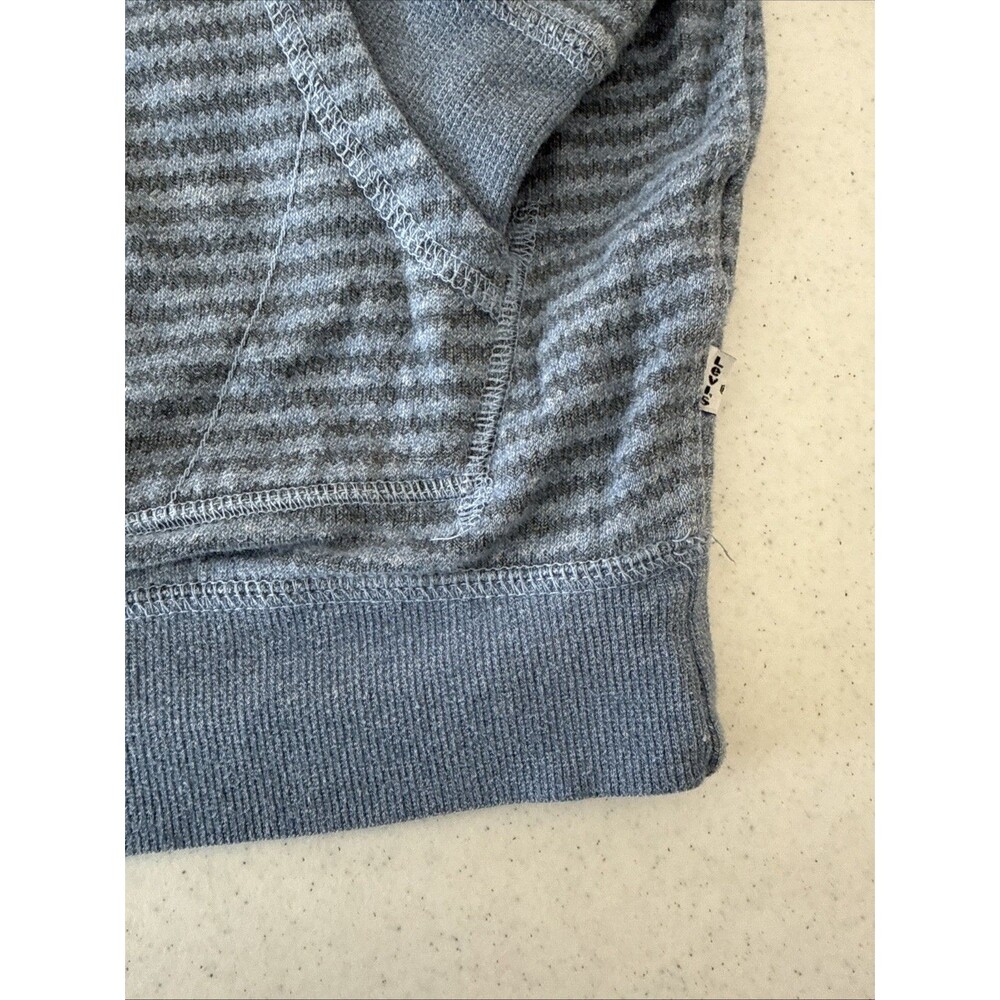 Levi’s Levi Strauss Co. Men’s Grey Striped Sweatshirt Pullover Hoodie Small - Picture 3 of 16